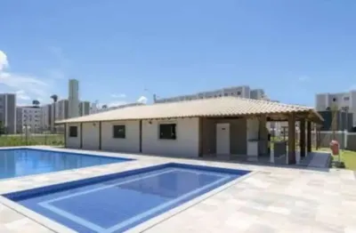 Apartamento com 2 quartos e 1 banheiro 1 vaga de garagem térreo com piscina no condomínio sum gardem em lauro de freitas