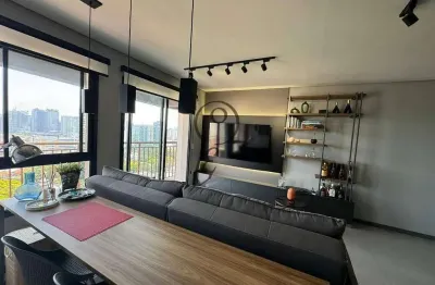 Apartamento à venda de 47 m² todo mobiliado, 1 dormitório , sacada e 1 vaga, santo amaro, são paulo