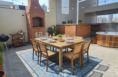 Cobertura com um dormitório e 4 vagas para alugar no Bairro Campestre em Santo Andre!