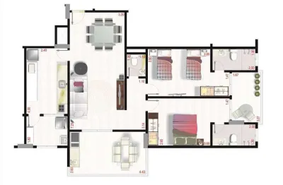Apartamento duplex para venda em praia grande, vila assunção, 4 dormitórios, 2 suítes, 1 banheiro, 1 vaga