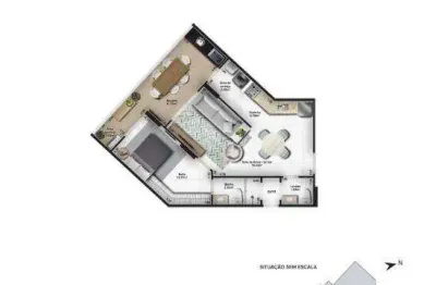 Apartamento para venda em praia grande, vila guilhermina, 1 dormitório, 1 suíte, 1 banheiro, 1 vaga