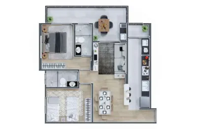 Apartamento para venda em praia grande, mirim, 2 dormitórios, 1 suíte, 2 banheiros, 1 vaga