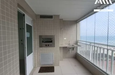 Apartamento 3 dormitórios sendo 1 suíte para locação com vista MAR definitiva no Bairro Aviação em Praia Grande - SP