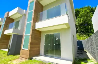 Casa em condomínio fechado com 3 quartos à venda na rua sucupió, 766, abrantes, camaçari por r$ 420.000