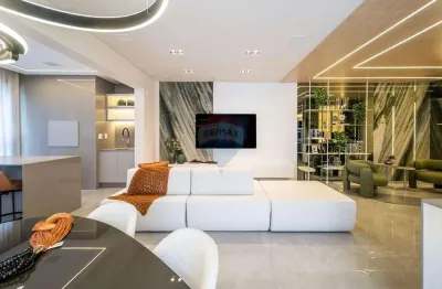 Apartamento quadra mar a venda no shard tower, 198m2, 04 suítes e 03 vagas de garagem em meia praia, itapema- sc