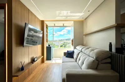 Apartamento a venda 2 dormitórios, sala integrada com varanda com churrasqueira, cozinha, aérea de serviço , banheiro e vaga de estacionamento