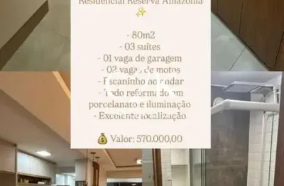 Apartamento reformado com armários, varanda e vista libre - parque amazônia