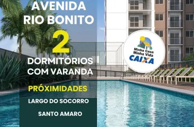 Apartamentos de 2 dormitórios com varanda na avenida rio bonito, pertinho de santo amaro.