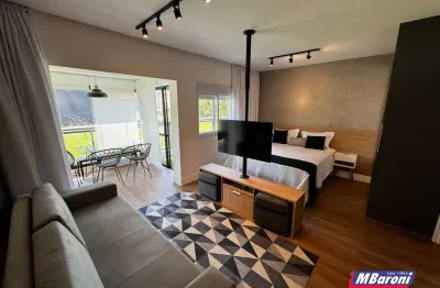 Apartamento garden mobiliado para locação, 01 dormitório 02 vagas, 77m²