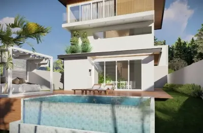 Sobrado à venda em condomínio, com 3 suítes e piscina com borda infinita