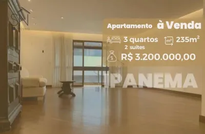 Apartamento com 3 dormitórios à venda, 235 m² por r$ 3.200.000,00 - ipanema - rio de janeiro/rj