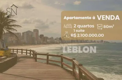 Apartamento com 2 dormitórios à venda, 80 m² por R$ 2.100.000,00 - Leblon - Rio de Janeiro/RJ