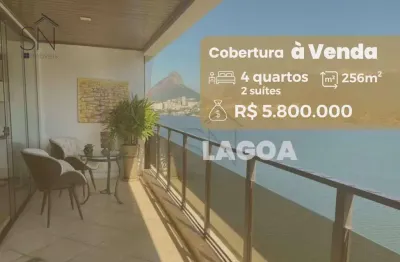 Cobertura com linda vista, à venda, 256 m² por r$ 5.800.000 - lagoa - rio de janeiro/rj