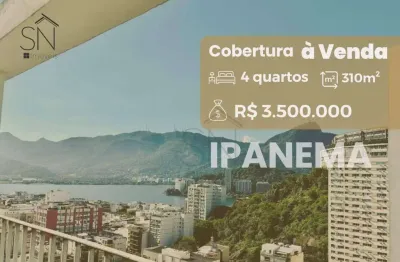 Cobertura com 4 dormitórios à venda, 310 m² por r$ 2.700.000,00 - ipanema - rio de janeiro/rj