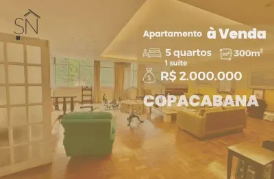 Apartamento com 4 dormitórios à venda, 300 m² por r$ 2.000.000 - copacabana - rio de janeiro/rj