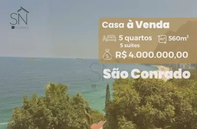 Casa com 5 dormitórios à venda, 560 m² por r$ 4.000.000,00 - são conrado - rio de janeiro/rj