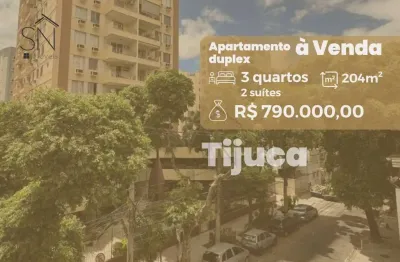 Apartamento duplex com 3 dormitórios à venda, 204 m² por r$ 790.000,00 - tijuca - rio de janeiro/rj