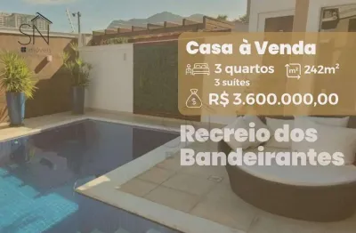 Casa com 3 dormitórios à venda, 242 m² por r$ 3.600.000,00 - recreio dos bandeirantes - rio de janeiro/rj