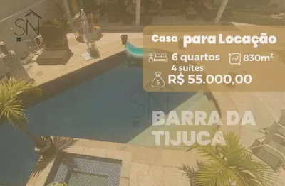 Casa com 6 dormitórios para alugar por r$ 61.400,00/mês - barra da tijuca - rio de janeiro/rj