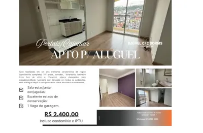 Apto para aluguel, 2 dorms, sacada, 10° andar, 50m², 1 vaga, planejados na cozinha, em cajamar, portais