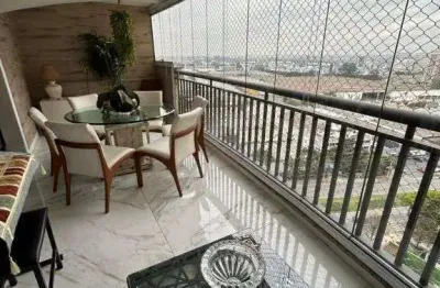 Apartamento de luxo com varanda gourmet em alphaville centro industrial e empresarial