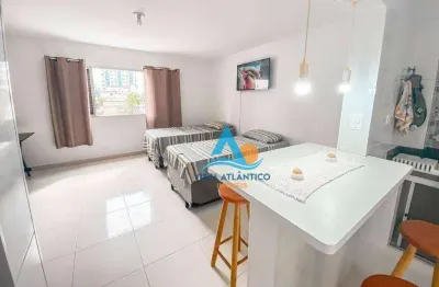 Kitnet ampla e reformada com 1 dormitório à venda, 34 m² por r$ 230.000 - vila guilhermina - praia grande/sp