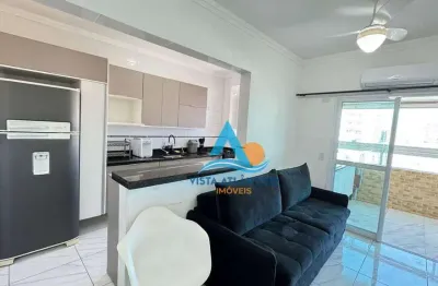 Apartamento vista mar, mobiliado,com 1 dormitório à venda, 53 m² por r$ 360.000 - caiçara - praia grande/sp