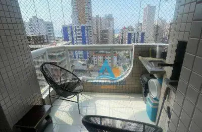 Apartamento com varanda gourmet,  2 quartos sendo 1 suíte,  à venda, por r$ 470.000 - aviação - praia grande/sp