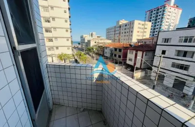 Apartamento com sacada vista mar 1 dormitório à venda, 44 m² por r$ 238.500 - vila assunção - praia grande/sp