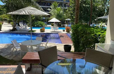 Flat à venda com 60m², decorado, varanda, 2 dormitórios sendo 1 suíte,  porto de galinhas, ipojuca,