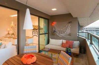 Apartamento de luxo à venda com 147m²,  5 dormitórios, totalmente mobiliado,muro alto, ipojuca, pe.