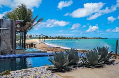 Linda casa na beira mar de serrambi, 7 suites, piscina, lazer, área gourmet, à venda, serrambi, ipo