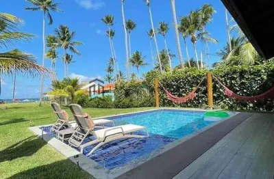 Linda casa á beira mar de carneiro, 4 suites, porteira fechada, casa à venda, carneiros, tamandaré,