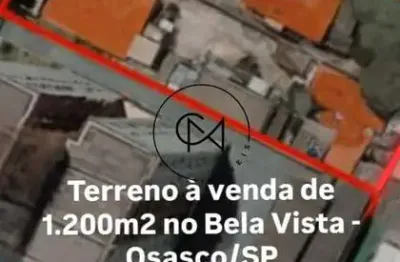 Terreno a venda  1.200m2 no bela vista, osasco/sp - oportunidade unica