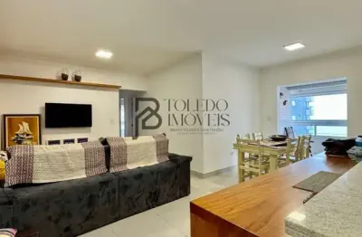Apartamento 03 suítes de 123m², vista mar com churrasqueira a carvão, menos de 100 metros do mar no Canto do forte