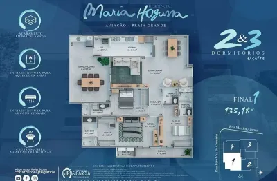 Apartamento com 2 dormitórios à venda, 92 m² por r$ 625.000 - aviação - praia grande/sp
