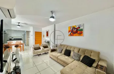 Apartamento semi mobiliado com sacada gourmet vista mar e lazer completo