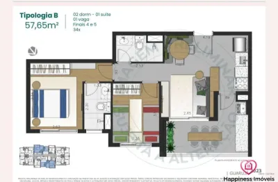 Apartamento com 2 quartos à venda na rua guarujá, 99, mirandópolis, são paulo, 57 m2 por r$ 799.900