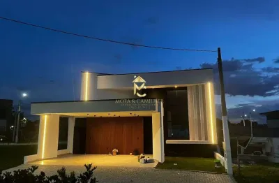 Linda casa térrea com 3 suítes e piscina em condomínio