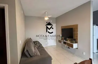 Apartamento com varanda gourmet e 2 dormitórios com vista para serra.