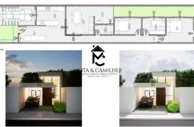 Casa térrea com 3 quartos e varanda gourmet à venda em via pública