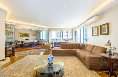 Apartamento 200m2 com hall privativo, living com 3 ambientes, lareira, 3 suítes, sala tv, escritório