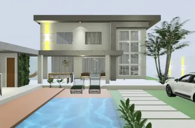 Linda casa com projeto  inacabado em condomínio de alto padrão.