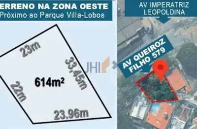 Pportunidade ! terreno com 614 m² na vila leopoldina, para venda
