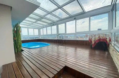 Cobertura com churrasqueira e piscina no centro de são leopoldo - semi mobiliado