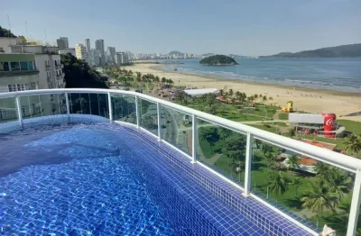 Apartamento luxuoso de 3 suítes com varanda de frente para o mar na praia do itararé, são vicente