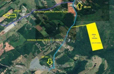 Terreno à venda, 116277 m² por r$ 11.046.338,75 - porto grande - araquari/sc