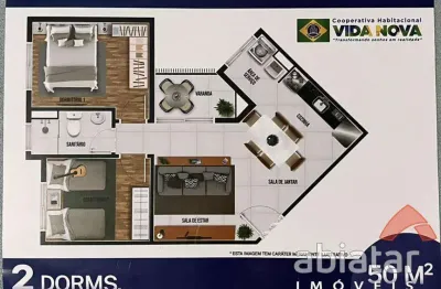 Cota de apartamento de 50m2 com 2 dormitórios - grupo 19 - cooperativa vida nova