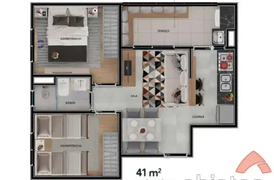 Apartamento novo com 2 dormitórios e varanda grill à venda – condomínio entregue em 2024