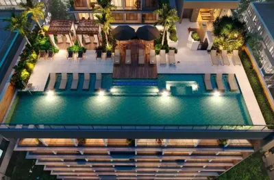 Condomínio com espaço gourmet/ churrasqueira, salão de festa, lazer no rooftop, bicicletário, sauna, deck/solário, lavanderia compartilhada,